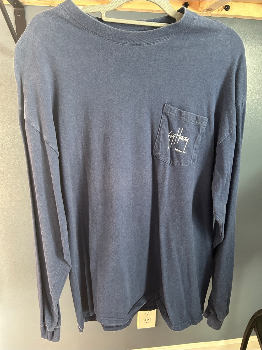 Navy Long Sleeve Pocket Tee - Guy